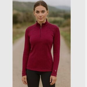 Smartwool Thermal 250 Merino Magenta Pink Base Layer Zip Gorpcore Outdoor Top